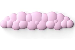 DONFULILY Cloud Keyboard Wrist Rest, Cloud Wrist Rest with Non-Slip PU Base, Comfortable Memory Foam Wrist Rest,Non-Slip Wrist Cushion Support for PC Gaming/Office/Computer/Laptop (Pink)