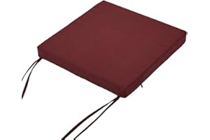 JORTUIO 1/2/4 Piezas Cojin para Sillas Cuadrado 40x40/45x45 /50x50cm, Cojines Acolchado para Silla De Exterior Terraza,Impermeable Cojín De Asiento Suave para Jardin Patio(Wine Red,45x45x5cm 1pc)
