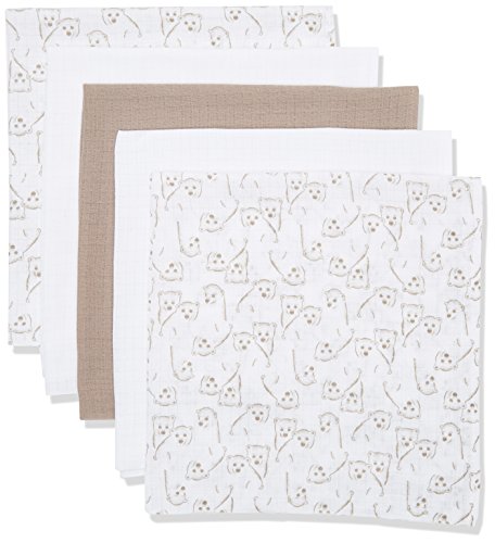 NAME IT Unisex Baby NIT 5P NAPPIES UNI MZNB Neckerchief, Grey (Ash), One size
