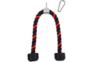 qibylift Corde à Triceps de Luxe à Tirer vers Le Bas – Longueur de la Corde : 68,9 cm, Facile à Prendre en Main et antidérapant (Mix-Rouge)