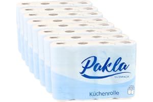 ‎ENPACK Enpack Pakla 32 Küchenrollen 25,6 x 22,4 cm - Papierrolle 3-lagig, saugstark - 50 Küchentücher je Rolle - Papier Küchenrolle Großpackung - Küchenpapier für den Haushalt - Handtücher für Werkstatt
