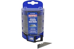 Faithfull Heavy-Duty Trimming Knife Blades with Storage Box Dispenser – Pack of 100