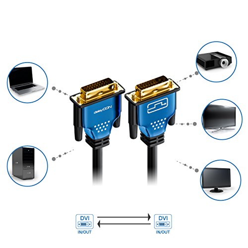 deleyCON 2m HQ DVI zu DVI Kabel – DVI-D Dual Link – 1080p / Full-HD / 3D Ready – DVI auf DVI Adapterkabel – 2 meter - 7