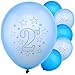 Produktbild 20x Zahl 2 Blau Kinder Geburtstag Ø 28cm Luftballons Geburtstagsdeko