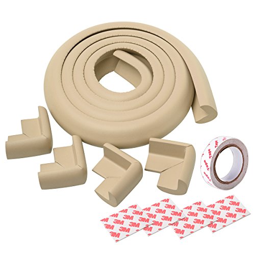 XCSOURCE 6.6ft 2m Safe Edge + 4 Corner Cushions Table Desk Baby Safety Guard Protector Beige MT227