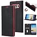 Produktbild GHC Taschen & Hüllen, für Samsung Galaxy Note 8, Luxus Slim Magnetverschluss Muster Einfarbig PU Leder Flip Folio Stand Case Cover mit Kartensteckplatz ( Color : Black )
