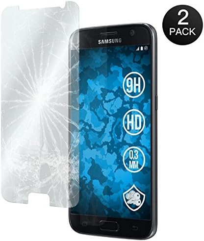 [2 Pack] S7 Screen Protector Tempered Glass HUSHCO Samsung Galaxy S7 (not for S7 edge) [9H Hardness] [2.5D Edge] [Anti-Scratch] [Bubble Free] [Reduce Fingerprint &amp; Oil Stains Coating] [Case-Friendly] (Deliberately 3mm smaller than screen due to curved screen) [Life-Time Warranty]