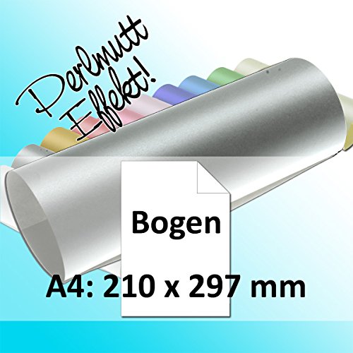 25x Artoz Perle - DIN A4 Bogen 120 g/m² - silber - glänzendes Papier - geliefert in Original Artoz PURE Box!