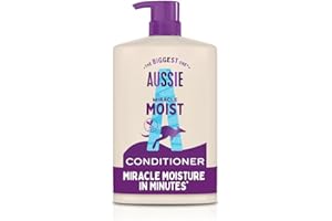 Aussie Miracle Moist Detangling Conditioner 1L, XXL Value pack. Moisturizing Formula to Revive and Restore Damaged, Brittle & Dry Hair. With Australian Macadamia Nut Oil, Vegan and Cruelty-Free
