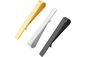 LDERFIV 3 Stück Krawattennadel Krawattennadeln für Herren Krawattenklammer Klassische Krawattenklammern Edelstahl Tie Clip Set Schwarz Gold Silber für Krawatten Männer Alltag Hochzeit Jahrestag Geschäft