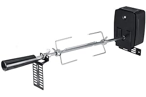 WEIYIROTY Grill Rotisserie Kit - BBQ Rotisserie Kit with Electric Barbecue Motor Universal Rotisserie Kit Rotisserie Accessories for Pig/Goat/Chicken Stainless Steel Spit Rod Meat Forks