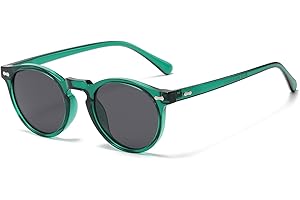 LJCZKA Retro Round Polarized Sunglasses Mens Womens, Vintage Polarised Sunglasses Classic Trendy Shades Unisex UV400 Protection