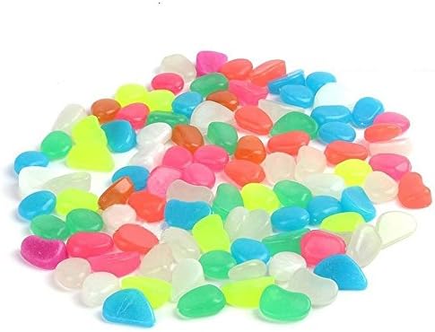 100 Glow In The Dark Pebbles - Multi-coloured