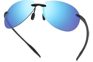 MIRYEA Polarized Sunglasses for Men Women Rimless Frame Driving Glasses UV400 Protection Mirror Lens Shades Sport Eyewear Eyeglasses