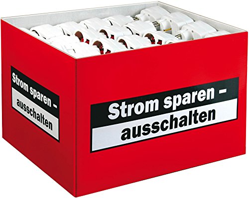 Brennenstuhl Mehrfachsteckdose, Steckdosenadapter 3-fach mit Schalter zum Stromsparen (2 x Eurosteckdose & 1 x Schutzkontakt) Farbe: weiß - 3