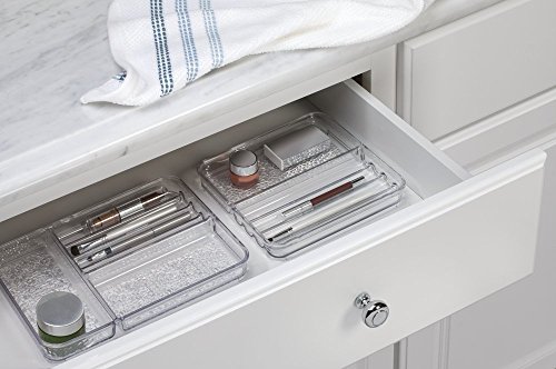 mDesign Kosmetik-Organizer Ablage für Waschtisch/Schrank für Makeup-Pinsel, Eyeliner, Pflegeprodukte – Durchsichtig - 4