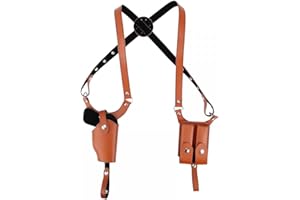 DONGKER Holster d'épaule,Holster Tactique Vertical pour Aisselles,Sac à Bandoulière Réglable sous Les Aisselles avec Double Pochette pour Magazines