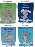 Kuschlige Babydecke SUPER FLAUSCHIG bestickt mit Namen und Datum - 5