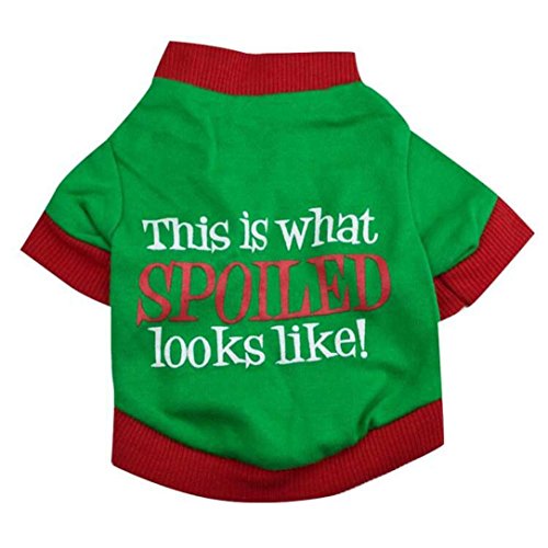 Preisvergleich Produktbild Haustier-Kleidung von Transer®, Weihnachtsoberteil, für Hunde, Baumwolle, zweifarbig, bedruckte Kleidung für Hunde