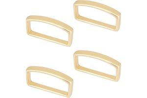UNICRAFTALE 4Pcs Real 14K Gold Plated Brass Belt Loop Keeper Men's Belt Buckle Accessories Fit 13.7x32.5mm