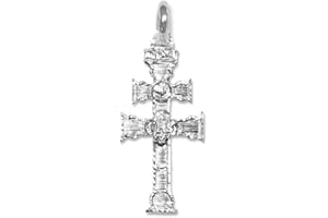 Sebaoth Cruz de Caravaca Plata de Ley Bendecida - Colgante Relieve - Fabricada y enviada desde Caravaca- Tamaño a elegir