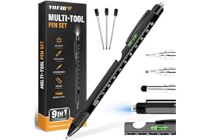 YOFIG Cadeau Homme, Stylo Multifonction 9 en 1, Cadeau Homme Noel, Idee Cadeau Homme Original, Cadeau Noel Homme, Gadget Insolite Utile Stylo Cadeau Personnalisé, Cadeau Papa, Cadeau Fetes des Peres