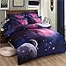 Produktbild Juwenin Bettwäsche-Set, 3-teilig, 3D Galaxy-Aufdruck, angenehm, weich, 002, Einzelbett