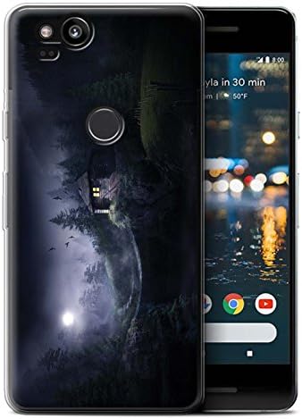Official Elena Dudina Gel TPU Phone Case / Cover for Google Pixel 2 / Foggy Wood/Cabin Design / Fantasy Landscape Collection