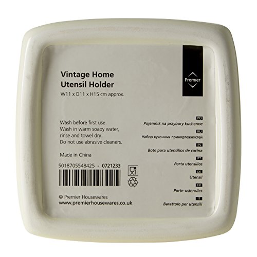 Premier Housewares Vintage Home Quadratischer Utensilienhalter mit Küchenhelfern - 6