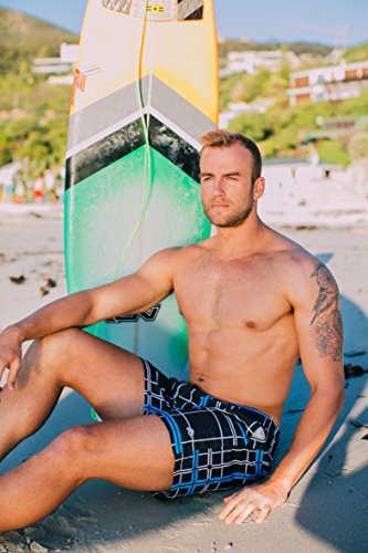 GUGGEN MOUNTAIN Herren Badeshorts Beachshorts Boardshorts Badehose kariert *High Quality Print* - 4