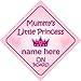 Mummy's Little Princess On Board Personalised Car Sign New Baby Girl / Child Gift / Present