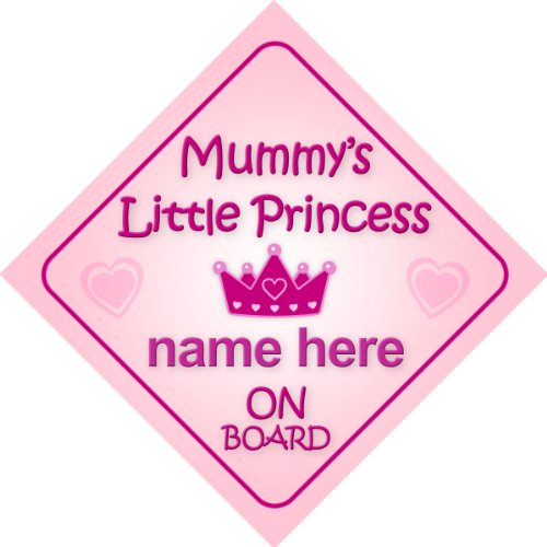 Mummy's Little Princess On Board Personalised Car Sign New Baby Girl / Child Gift / Present