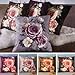 Bheema Rose Flower Printed Plush Pillow Case Cushion Cover Sofa Bedroom Decor