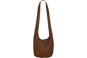 PANASIAM Bolso bandolera mujer y hombre, Bolso grande y ligero de algodón, Estilo cruzado con cremallera y bolsillo interior extra, 2 tamaños, Accesorio unisex resistente, marrón L