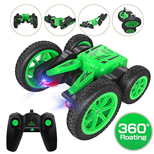 HQKJ RC Voiture Télécommandée, 2.4GHz Scale Course Véhicule avec Batterie Rechargeable 4WD Stunt Car Radiocommandée otation à 360 Degrés Jouet Un Excellent Cadeau pour Noël et Les Anniversaires