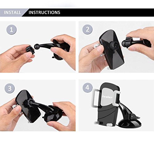 iVoler Porta Cellulare Auto, Universale Supporto Auto Smartphone Car Mount per Cruscotto & Parabrezza con Ventosa **Forte Sticky** 360 Gradi di Rotazione per iPhone X / 8 / 8 Plus / 7 / 7 Plus / 6(s) / 6(s) Plus / SE / 5s / 5, Samsung Galaxy S9 / S9+ / S8 / S8+ / S7 / S7 Edge / S6 / S5 / J5 / A5, Asus Zenfone 3 / 4, Huawei, Google Nexus, LG, Nokia, Blackberry, Xiaomi, Lenovo, HTC, GPS, MP3 Player e Altro 50-100mm larghezza