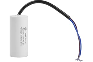 HOAAIGO CBB60 Betriebskondensator 450V 8uf 10uf 20uf, Motorstartkondensator 50/60 Hz, Elektronischer Laufkondensator ESR 0,2, Motor Starting Capacitor mit Draht für Elektrische Haushaltsgeräte (8uf)