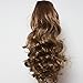 Elegant Hair - 17" PONYTAIL - Style: CURLY - Colour: Light Chocolate Brown #12/18 - REVERSIBLE 2 Styles in 1 - Clip in Hair Piece Extension - Claw Clip Attachment - Weight 220g