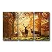 Produktbild So Crazy Art 3 Panel Braun Dekorativ Hirsch im Herbst Wald Tier Fotos Prints auf Leinwand Bild Decor Öl für Moderne Heimdekoration Druck Modern 16x32inchx3Panel