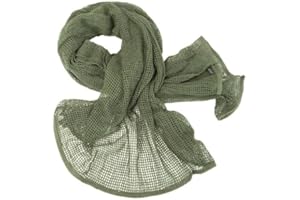 BLNTACKLE76 Bufanda de malla para camuflaje en color oliva/verde, malla negra, malla táctica, bufanda, caza, airsoft al aire libre, aprox. 190 x 90 cm