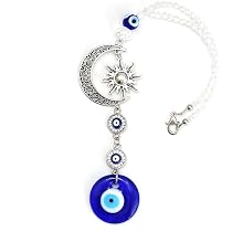 Mikqky 2 Pezzi Amuleto per la Decorazione Della Casa, Amuleto per la Decorazione d'Interni, Ciondolo Malocchio, Occhio Blu Turco, Home Decoration Protection Blessing Gift Glass Bead Pendant