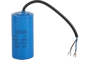 PISSENTE CD60 250VAC 300uf Start Capacitor, Switching Capacitor with Wire -40°C/70°C/21 Explosion-Proof Mini Run Capacitor for Motor Start Motor Air Compressor