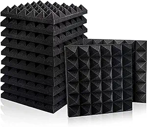 FREQNCY Soundproofing Pyramid Acoustic Foam Panels | 1x1 ft, 2