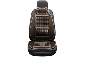IMIKEYA Natural Wood Beaded Seat Cover Massaging Cool Cushion for Car Truck. Keeps The Back from Getting Sweaty While Driving. Makes Driving More Bearable and Less Painful On Long Trips - Coffee