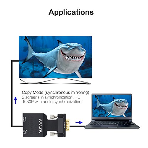 VGA a HDMI Converter-Amalink Stereo R / L Canal 5V1A VGA + Audio a HDMI Adaptador para HDTV - 4