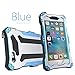 Produktbild wowaswill Wasserfest Metall Bumper für iPhone 6 Plus / 6S Plus 5,5" (Blau),Gehärtetes Glas Display Panzerfolie Rumdum Schutz Handy Hülle Outdoor Case Wasserfest/Stoßfest/Staubdicht