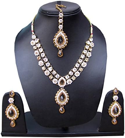 Shoppingover Party Wear Necklace and Earring Set Gold