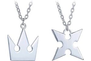 I3C Anime Kingdom Hearts, collana Sora, ciondolo Keyblade, ciondolo corona, ciondolo cuore, regalo perfetto per donne e ragazze