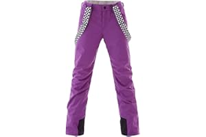 ALSOGO Skihose Damen wasserdichte Professionelle Schneehose Winddichte Hosenträgerhose Winter Outdoor Regenhose Warme Wanderhose Snowboard Softshellhose mit abnehmbaren Trägern Overall & Schneefang
