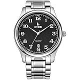BUREI Damen Quarz Armbanduhren mit Analog-Zifferblatt Datumsanzeige Metallband